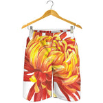 Watercolor Chrysanthemum Print Men's Shorts