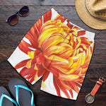 Watercolor Chrysanthemum Print Men's Shorts