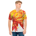 Watercolor Chrysanthemum Print Men's T-Shirt