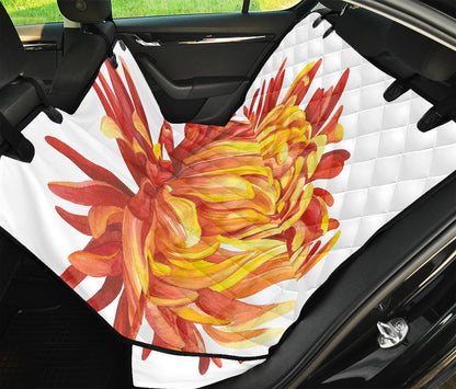 Watercolor Chrysanthemum Print Pet Car Back Seat Cover