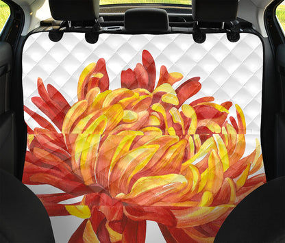 Watercolor Chrysanthemum Print Pet Car Back Seat Cover
