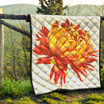 Watercolor Chrysanthemum Print Quilt