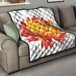 Watercolor Chrysanthemum Print Quilt