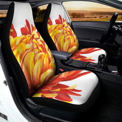 Watercolor Chrysanthemum Print Universal Fit Car Seat Covers
