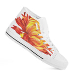 Watercolor Chrysanthemum Print White High Top Shoes