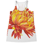 Watercolor Chrysanthemum Print Women's Racerback Tank Top