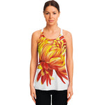 Watercolor Chrysanthemum Print Women's Racerback Tank Top