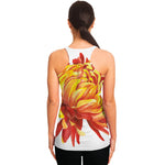 Watercolor Chrysanthemum Print Women's Racerback Tank Top