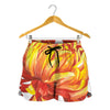Watercolor Chrysanthemum Print Women's Shorts