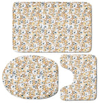 Watercolor Corgi Pattern Print 3 Piece Bath Mat Set