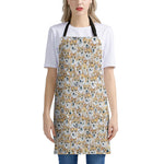 Watercolor Corgi Pattern Print Apron