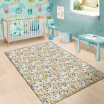 Watercolor Corgi Pattern Print Area Rug