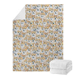 Watercolor Corgi Pattern Print Blanket