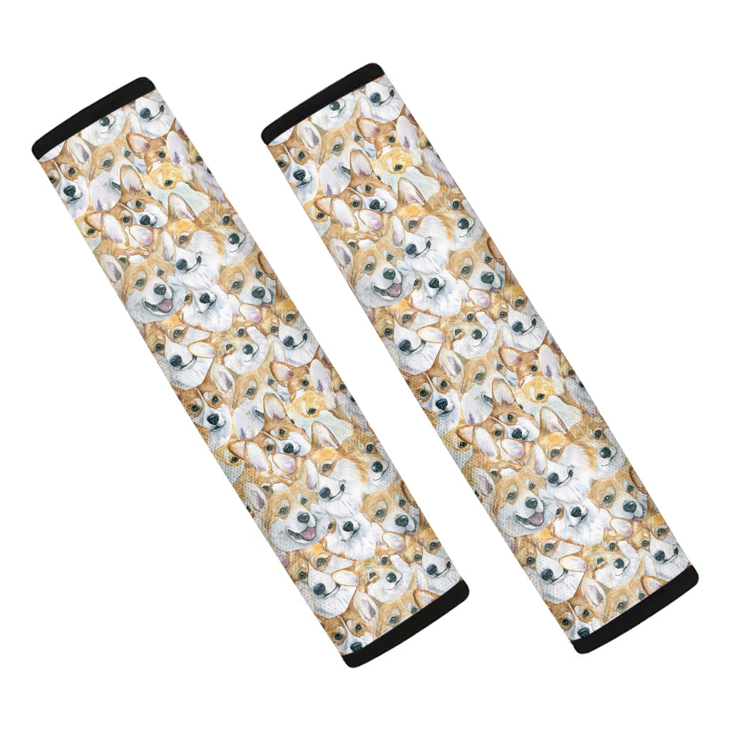 Watercolor Corgi Pattern Print Car Seat Belt Covers