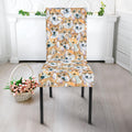 Watercolor Corgi Pattern Print Dining Chair Slipcover