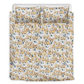 Watercolor Corgi Pattern Print Duvet Cover Bedding Set