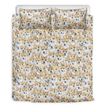 Watercolor Corgi Pattern Print Duvet Cover Bedding Set