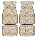 Watercolor Corgi Pattern Print Front and Back Car Floor Mats