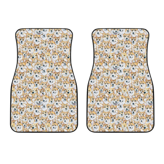 Watercolor Corgi Pattern Print Front Car Floor Mats