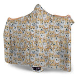 Watercolor Corgi Pattern Print Hooded Blanket