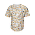 Watercolor Corgi Pattern Print Men's Baseball Jersey