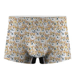Watercolor Corgi Pattern Print Men's Boxer Briefs