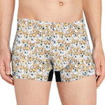 Watercolor Corgi Pattern Print Men's Boxer Briefs