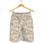 Watercolor Corgi Pattern Print Men's Shorts