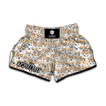 Watercolor Corgi Pattern Print Muay Thai Boxing Shorts