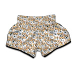 Watercolor Corgi Pattern Print Muay Thai Boxing Shorts