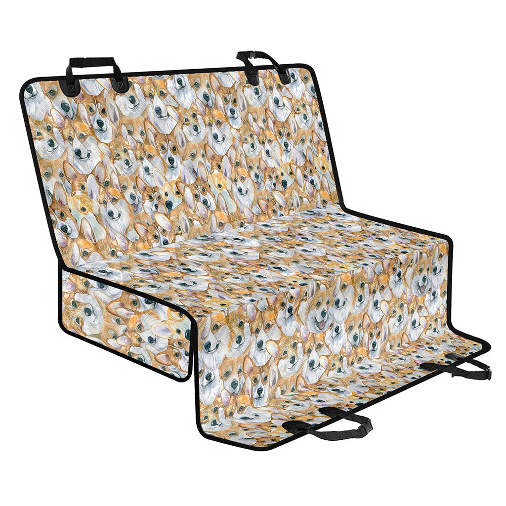 Watercolor Corgi Pattern Print Pet Car Back Seat Cover