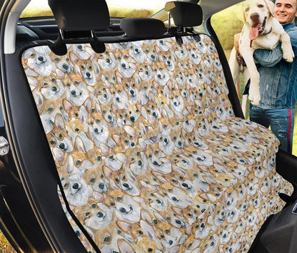 Watercolor Corgi Pattern Print Pet Car Back Seat Cover
