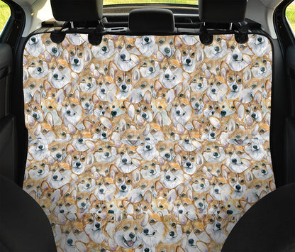 Watercolor Corgi Pattern Print Pet Car Back Seat Cover