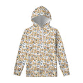 Watercolor Corgi Pattern Print Pullover Hoodie