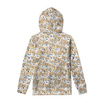 Watercolor Corgi Pattern Print Pullover Hoodie
