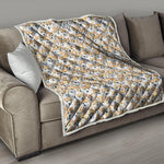 Watercolor Corgi Pattern Print Quilt