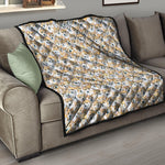 Watercolor Corgi Pattern Print Quilt