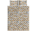 Watercolor Corgi Pattern Print Quilt Bed Set