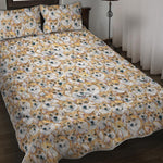 Watercolor Corgi Pattern Print Quilt Bed Set