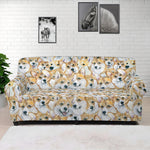 Watercolor Corgi Pattern Print Sofa Cover