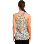 Watercolor Corgi Pattern Print Women's Racerback Tank Top