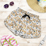 Watercolor Corgi Pattern Print Women's Shorts