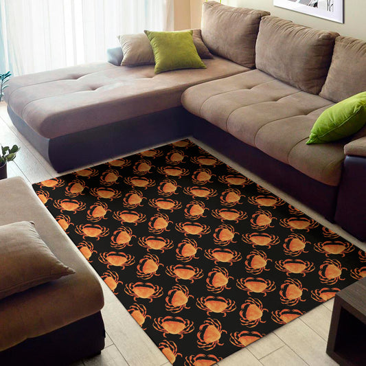 Watercolor Crab Pattern Print Area Rug