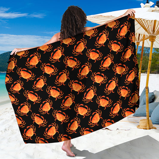 Watercolor Crab Pattern Print Beach Sarong Wrap
