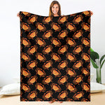 Watercolor Crab Pattern Print Blanket