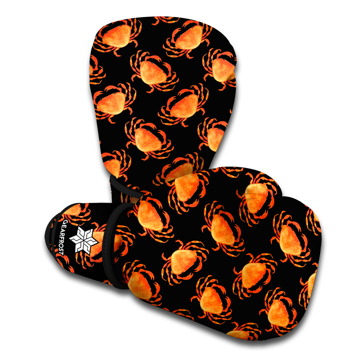 Watercolor Crab Pattern Print Boxing Gloves