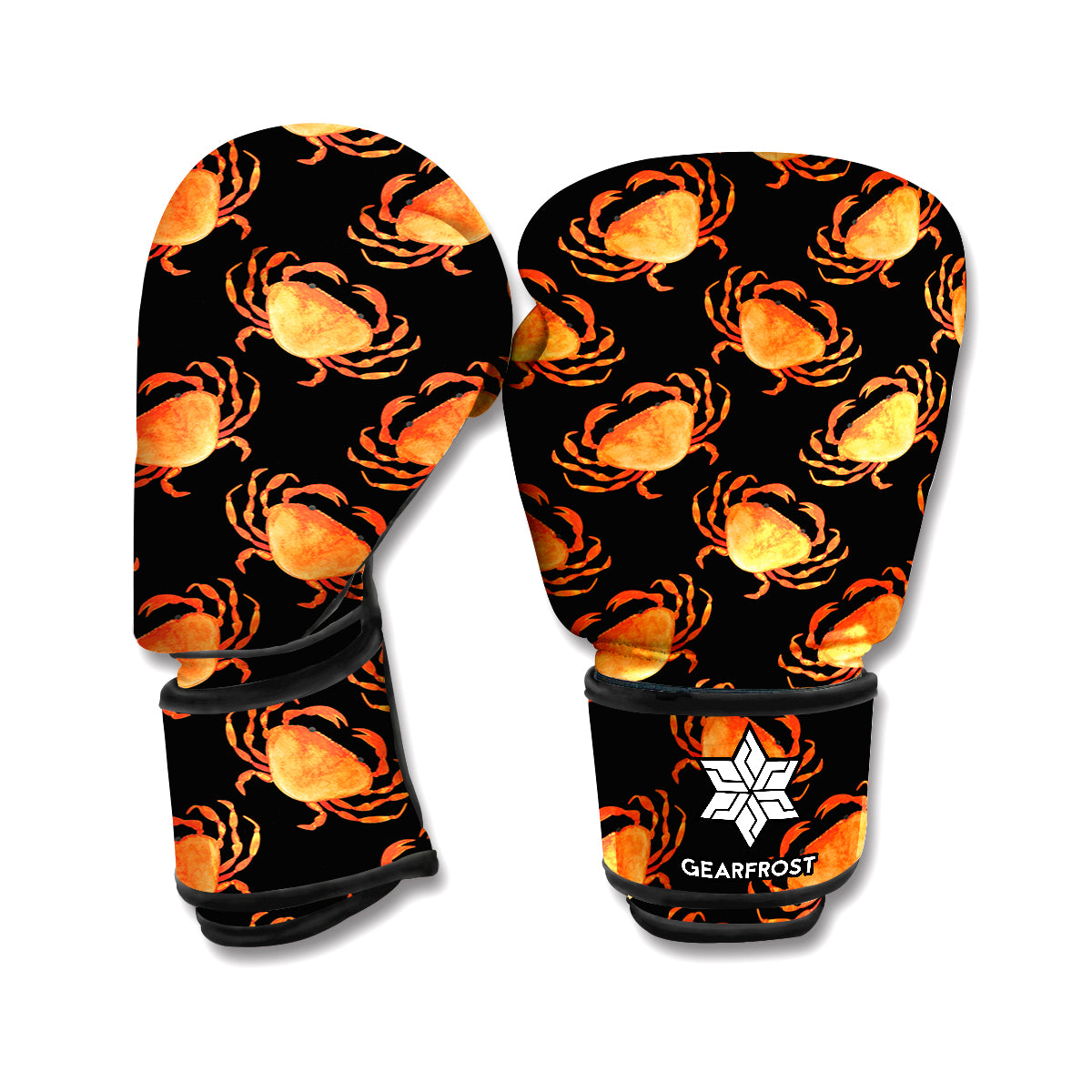 Watercolor Crab Pattern Print Boxing Gloves