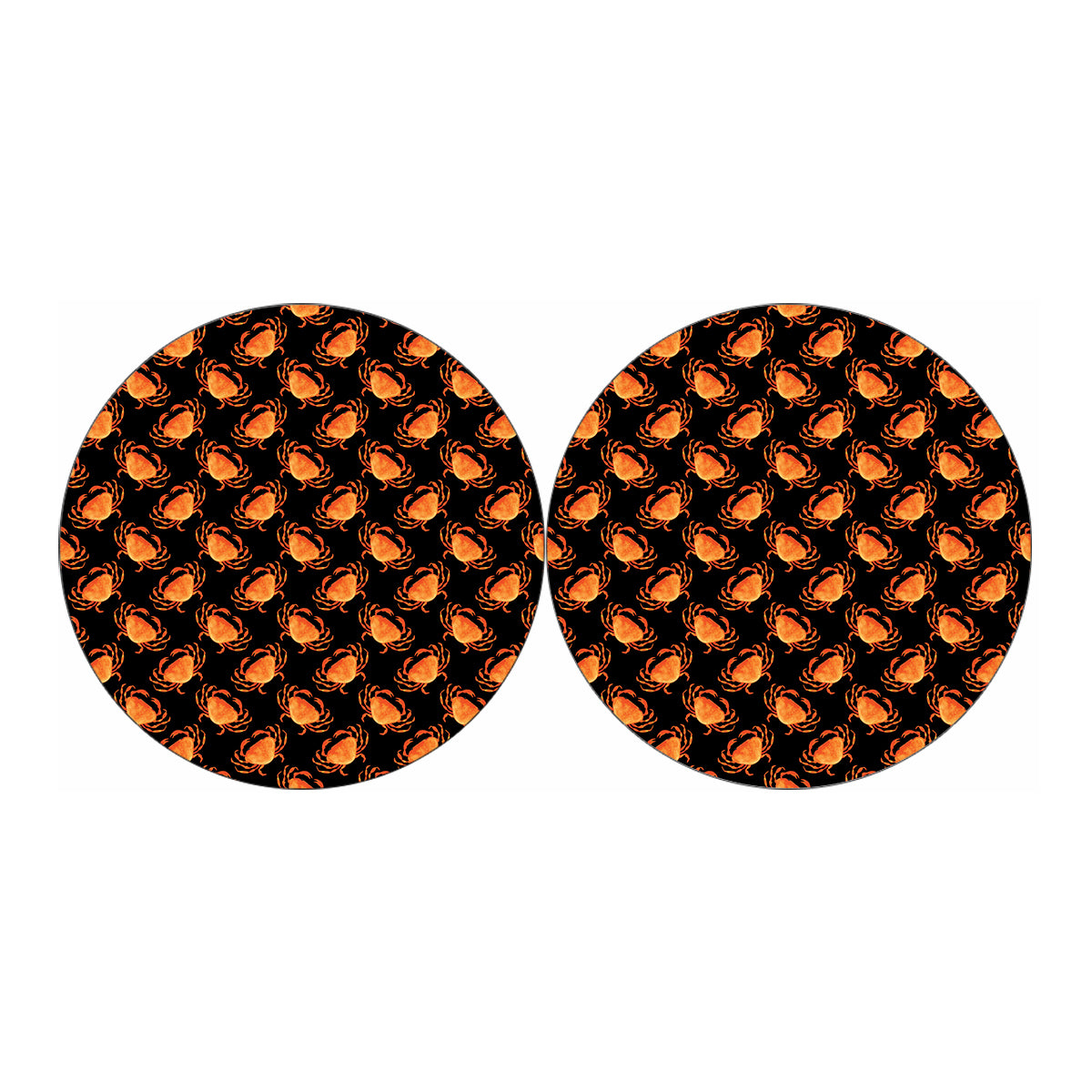 Watercolor Crab Pattern Print Car Coasters