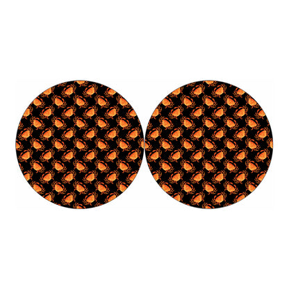 Watercolor Crab Pattern Print Car Coasters