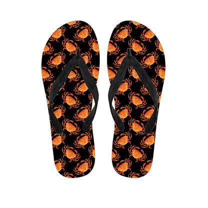 Watercolor Crab Pattern Print Flip Flops